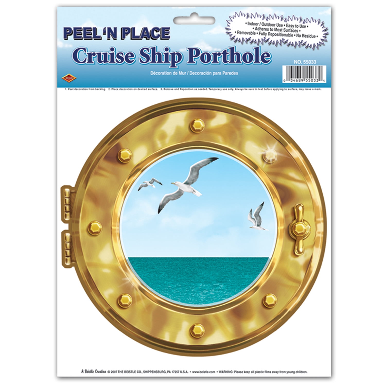 Beistle - Cruise Ship Porthole Peel 'N Place - 12" x 15" Sh - Pack of 12