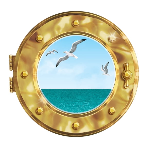 Beistle Cruise Ship Porthole Peel 'N Place Sticker 5/Pack (57733)