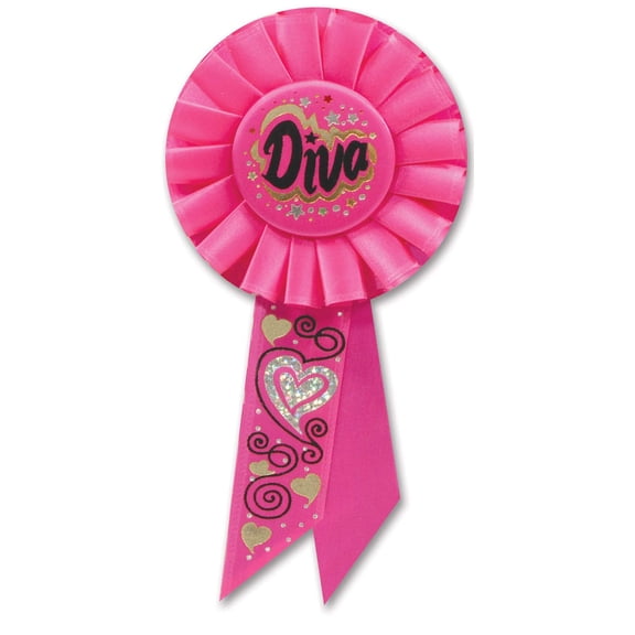 Beistle Diva Rosette, 3-1/4-Inch by 6-1/2-Inch