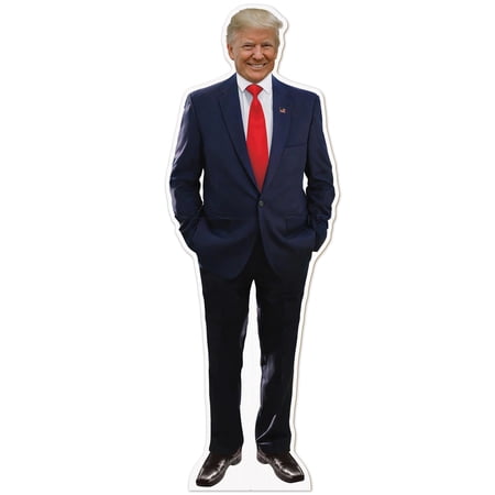 Beistle Donald Trump 2024 Republican Candidate Life-Size Stand Corrugated Cardboard Cutout with Easel for Political Presidential Rallies, Events, and Campaigns, 6' 6" x 3' 3", Multi