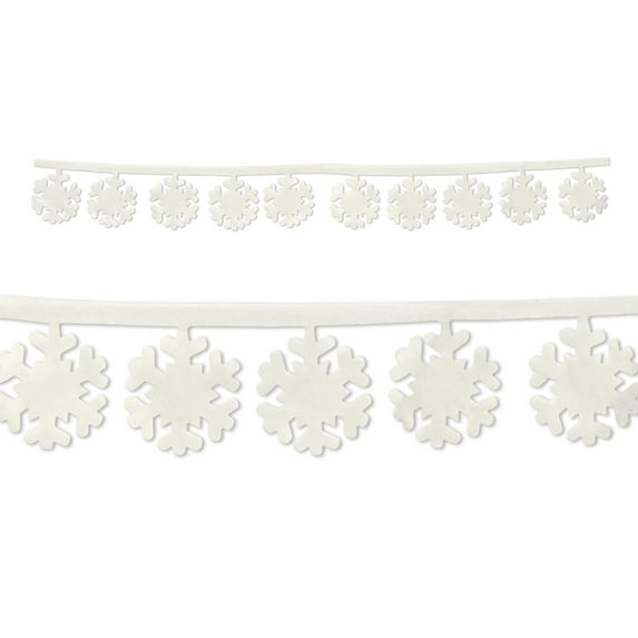 24 Pack Beistle Christmas Fabric Snowflake Garlands