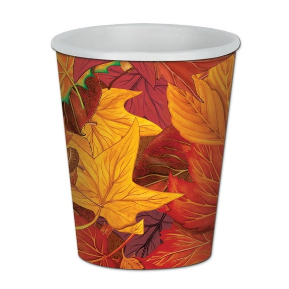 Beistle - Fall Leaf Beverage Cups - 9 Oz - Pack of 12