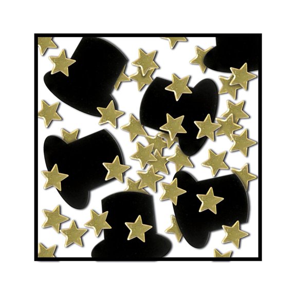 Beistle Fanci Fetti Top Hats and Mini Stars, 1 Ounce In Package