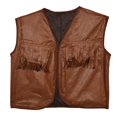 thumbnail image 1 of 4 Pack Beistle Faux Brown Leather Cowboy Vest with Fringe, 1 of 2
