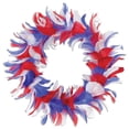 thumbnail image 1 of Beistle Pack of 6 Red White and Blue Patriotic Decorative Party Feather Wreath 8", 1 of 1