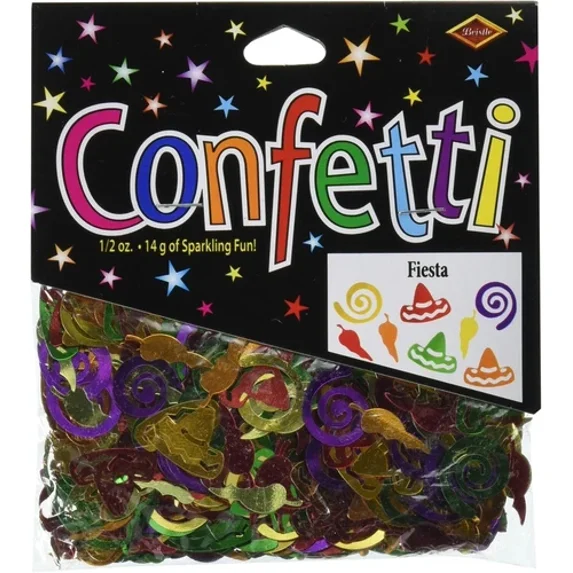 Beistle Fiesta Mexico Themed Cutout Plastic Confetti, 1 Pack, Multicolored