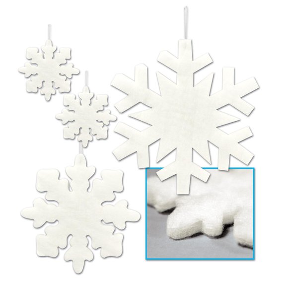 48 Piece Beistle Christmas Fluffy Snowflakes