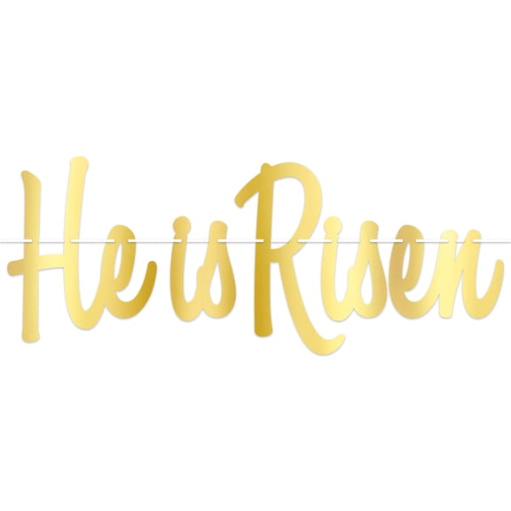 Beistle - Foil He Is Risen Streamer - 9" x 27" - Pack of 12