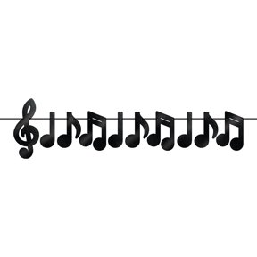 Beistle - Foil Musical Notes Streamer - 13" x 6' - Pack of 12