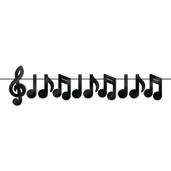 Beistle - Foil Musical Notes Streamer - 13" x 6' - Pack of 12