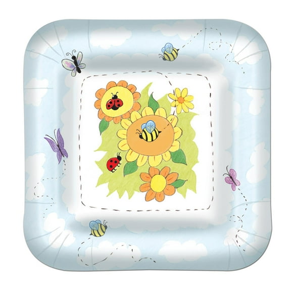 96 Pack Beistle Garden Theme Paper Plates 7 inch