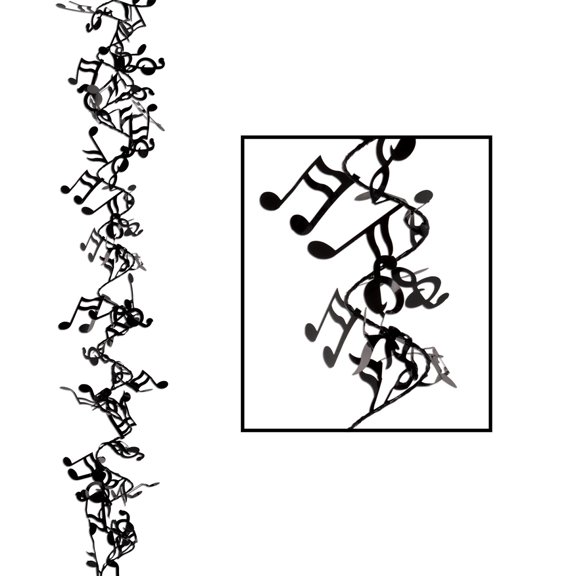 Beistle Club Pack of 12 Gleam 'N Flex Musical Notes Garland 25'