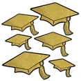thumbnail image 1 of Beistle Gold Glitter Mortar Board Foil Cutouts - 6 Pcs, 1 of 1
