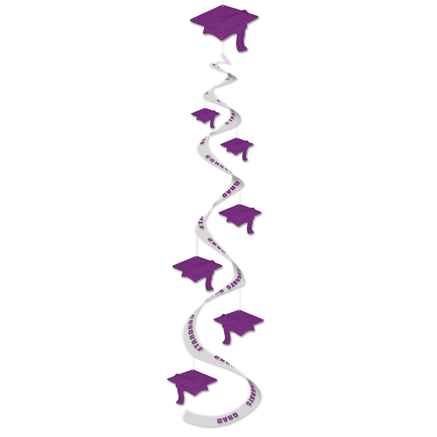 Beistle Graduation Party Printed Grad Cap Whirls purple (Case of 18)