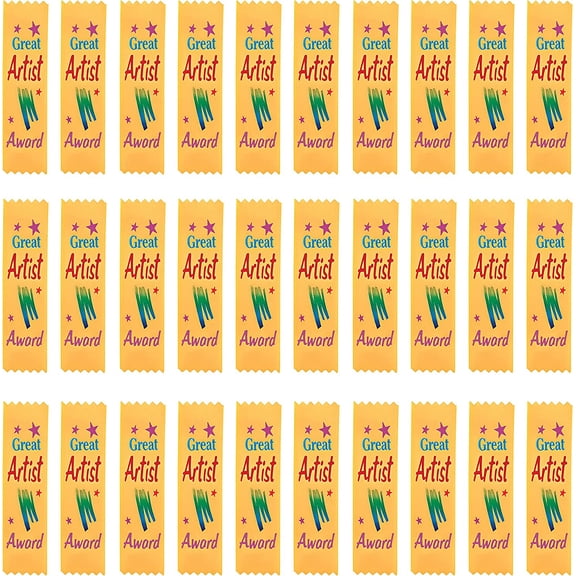 Beistle Great Artist Award Value Ribbons, 11/2 by 61/4-Inch, 30-Pack