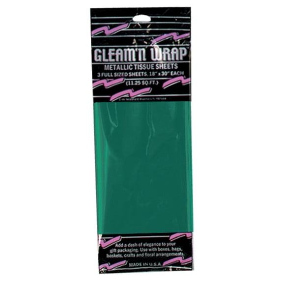 Beistle Green Metallic Tissue Sheets - Gift Wrapping (Case of 36)