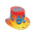 thumbnail image 1 of 25 Pack Beistle Happy 60th Birthday Party Hi-Hat- Red and Orange, 1 of 1