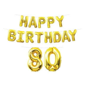 Beistle - Happy Birthday "80" Balloon Streamer - 14¼" & 25" x 15' - Pack of 6