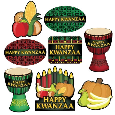 Beistle - Happy Kwanzaa Cutouts - 5"-8½" - Pack of 12
