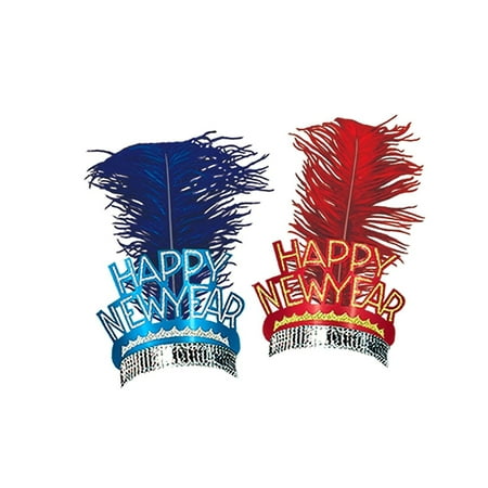 Beistle "Happy New Year" Fire or Ice Tiara, Assorted