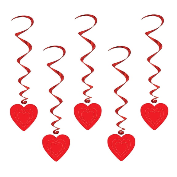 Beistle Heart Whirls, 35", 5 Whirls In Package