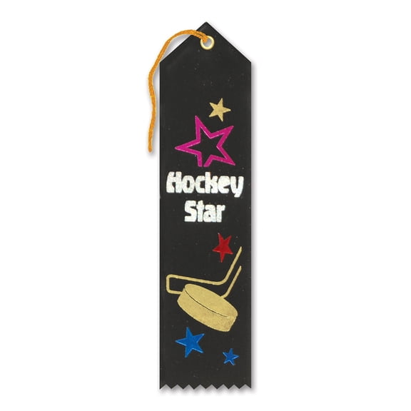 Beistle Hockey Star Ribbon Award, Multicolor - 1pack