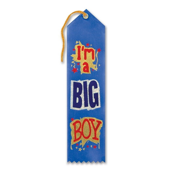 Beistle - I'm A Big Boy Award Ribbon - 2" x 8" - Pack of 6