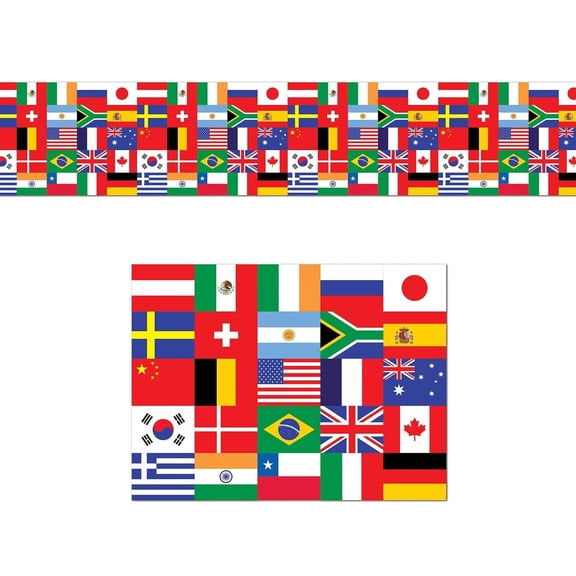 12 Pack Beistle Int'l Flag Poly Party Decorating Material 25ft Roll