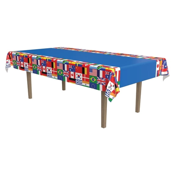 12 Pack Bulk International Flag Party Tablecover