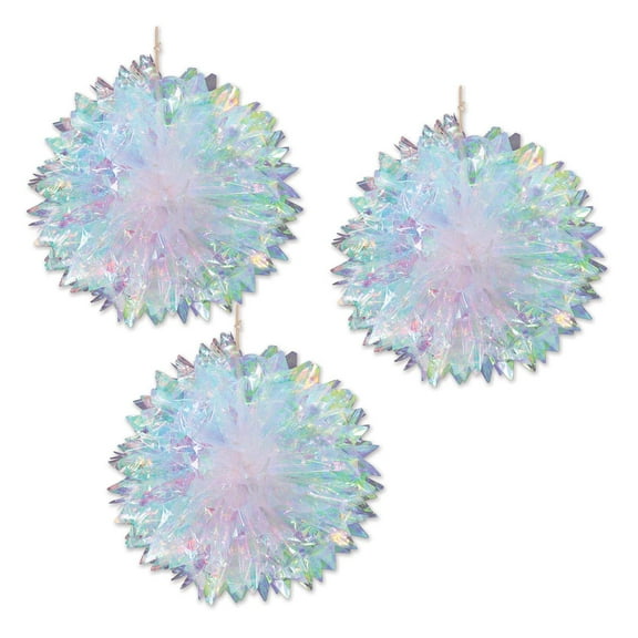Beistle Iridescent 53529 Fluff Balls, 16"