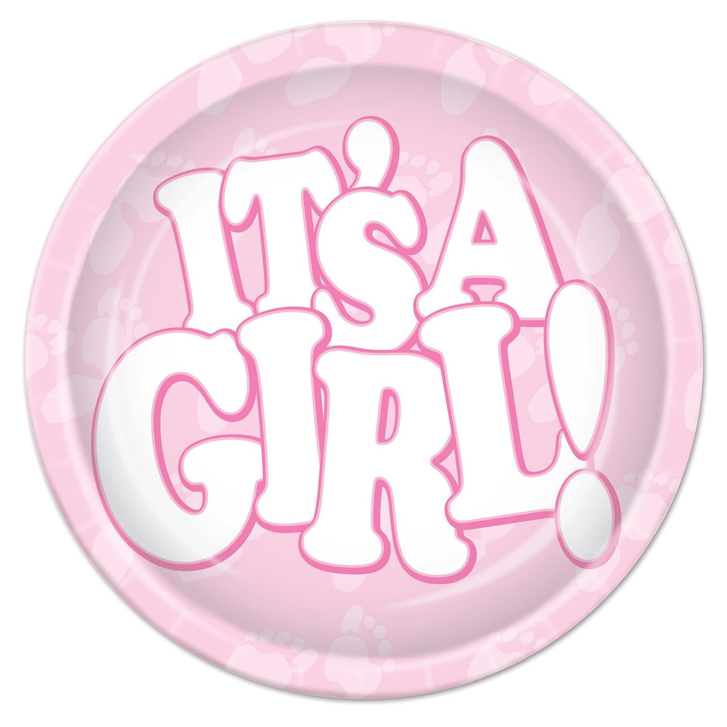 96 Pack Beistle It's A Girl! Paper Plates 9 inch
