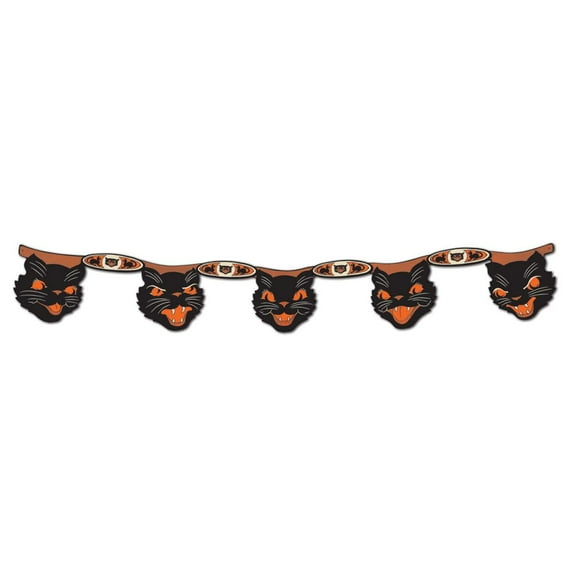 12 Pack Beistle Vintage Halloween Jointed Cat Streamer