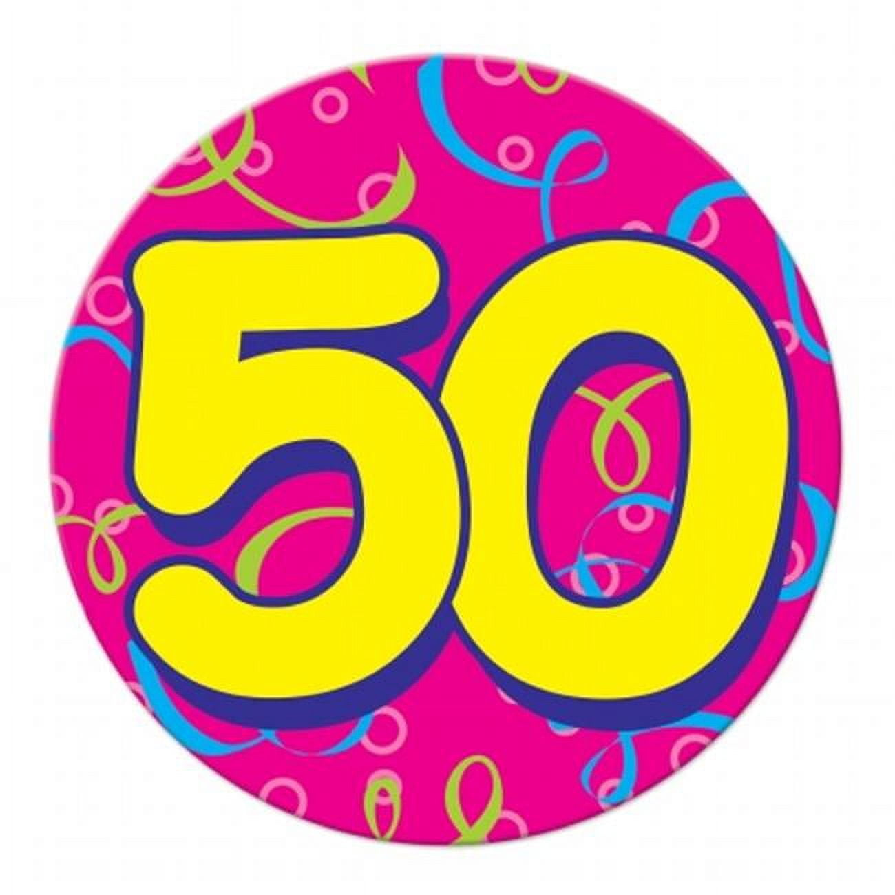 Beistle Happy 50th Birthday Banner - 5-Foot Long Decorative Plastic Sign With Grommets For Parties & Celebrations