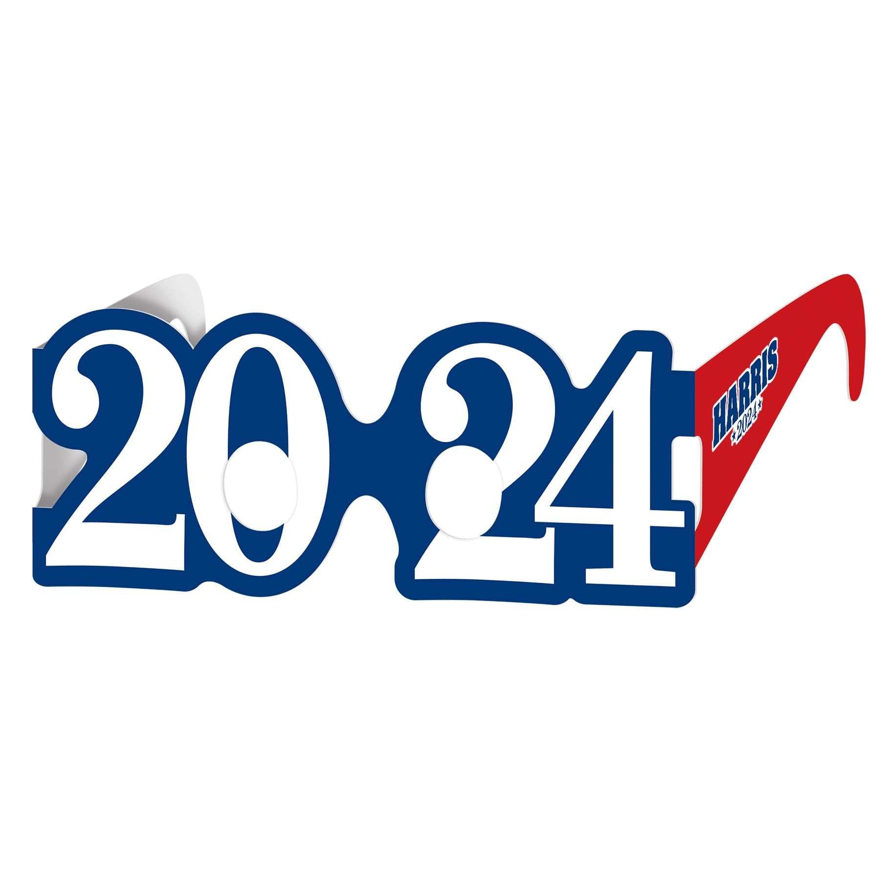 Beistle Kamala Harris 2024 Democratic Candidate Eyeglasses 6-Pack-Printed Cardstock Patriotic Glasses for Political Presidential Rallies, Events, and Parties, One Size, Multi