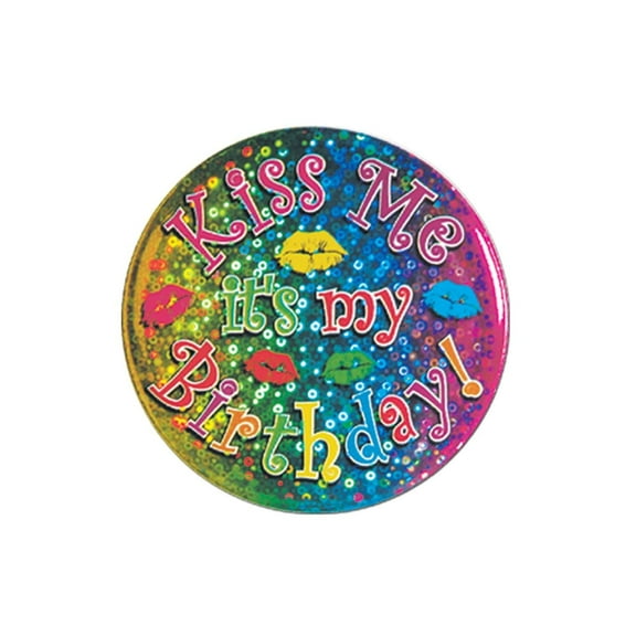 12 Pack Beistle Kiss Me It's My Birthday! Button