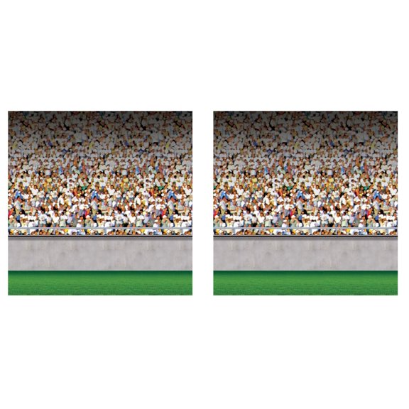 Beistle Lower Deck Stadium Backdrops 4 x 30 2 Pack Backdrop for Parties Photo Backdrop Easy to Adhere Wall Covering Photography Background Sports Party Decoration Game Day Decoration
