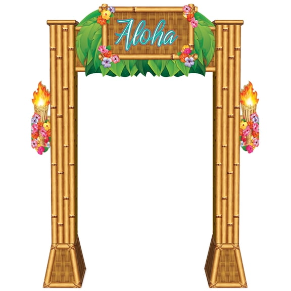 Beistle Luau 3D Archway Decoration - 8' - Brown and Green