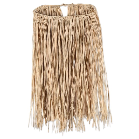 12 Pack Beistle Luau Party Adult Raffia Hula Skirt - Natural (31"W x 28"L)
