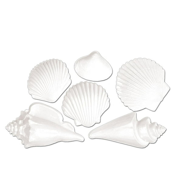 72 Piece Beistle Luau Party White Plastic Seashells