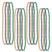 Beistle Mardi Gras Beaded Necklaces 12 Piece Party Favors, 33", Gold/Green/Purple