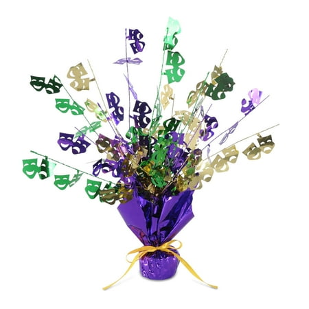 Beistle - Mardi Gras Gleam 'N Burst Centerpiece - 15" - Pack of 12