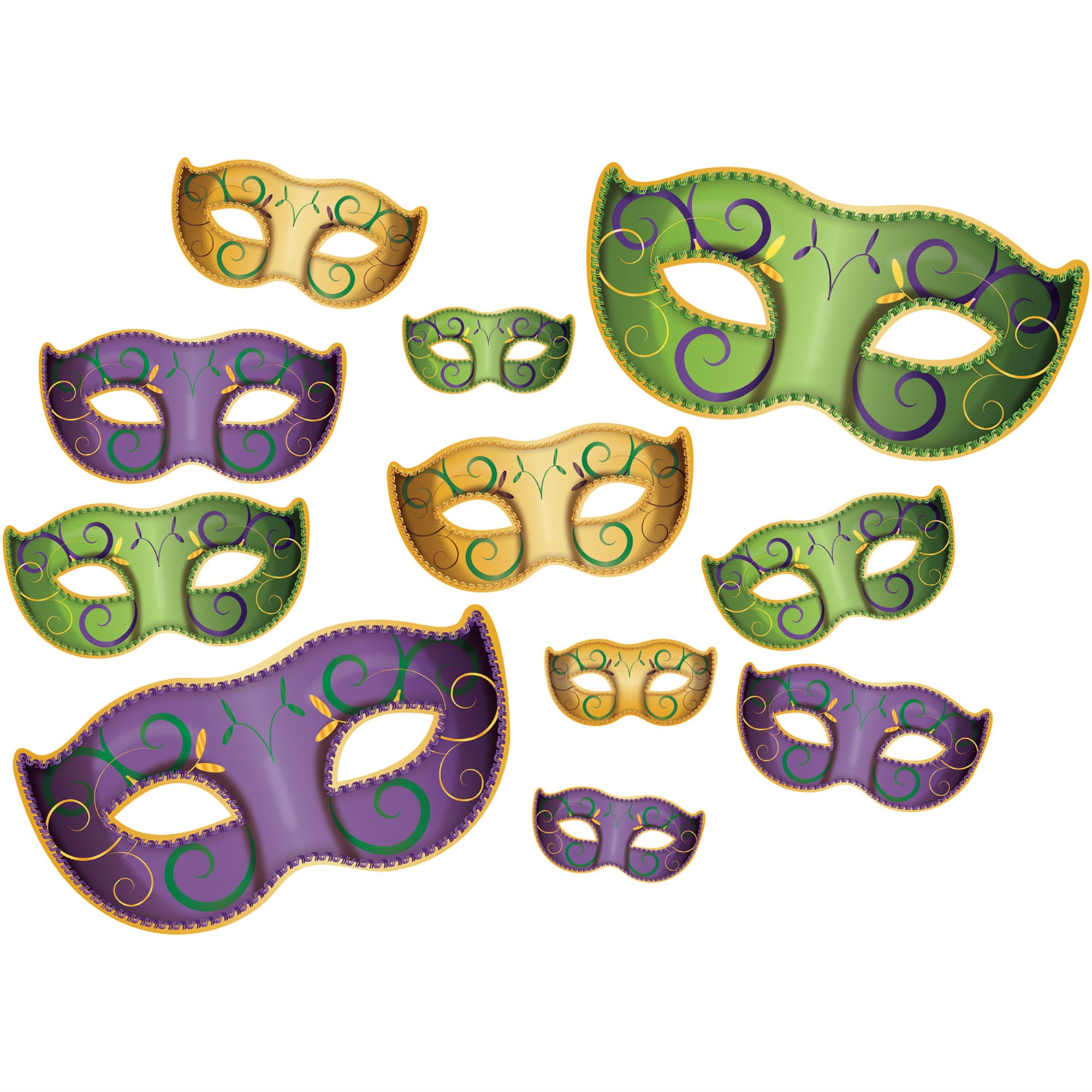 Beistle Mardi Gras Mask Cutouts