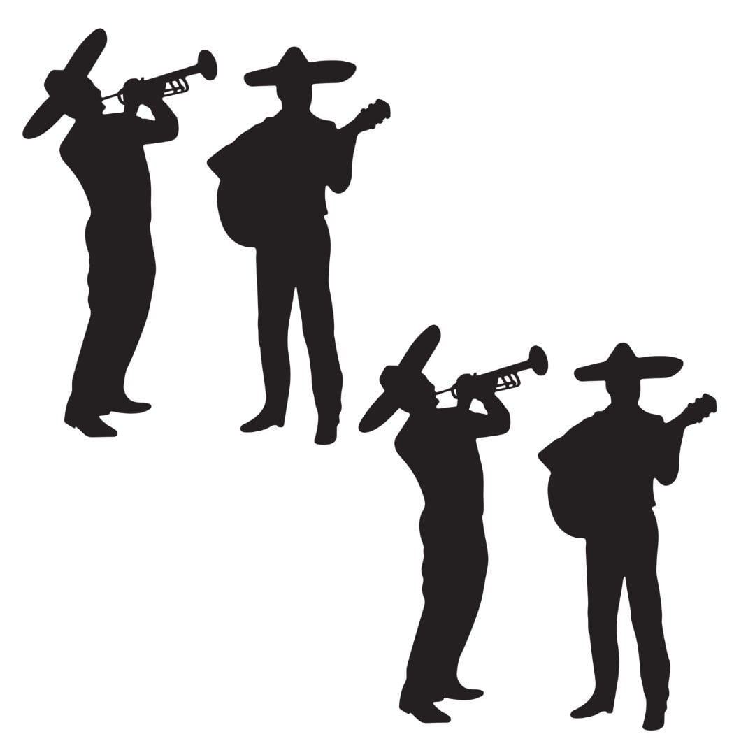Beistle Mariachi Band Silhouettes, 33" & 34", Multi
