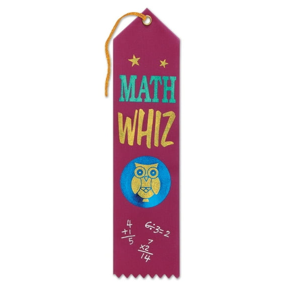 Beistle - Math Whiz Award Ribbon - 2" x 8" - Pack of 6