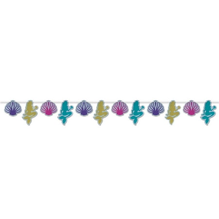 Beistle - Mermaid & Seashell Streamer - 9¼" x 9' - Pack of 12