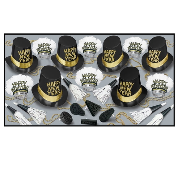 New Year Midnite Hour Assortment Contains 125 items for your party of 50 guests