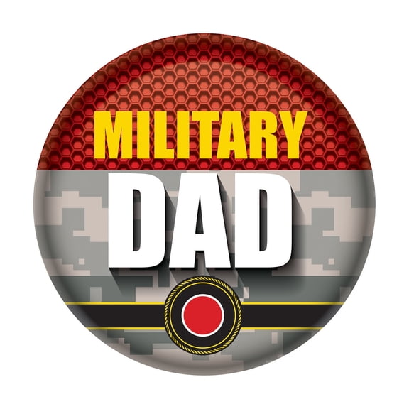 Beistle - Military Dad Button - 2" - Pack of 6