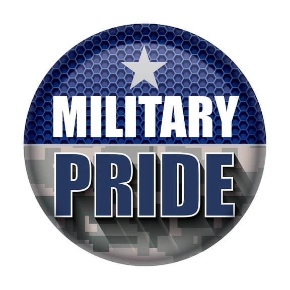 Beistle - Military Pride Button - 2" - Pack of 6