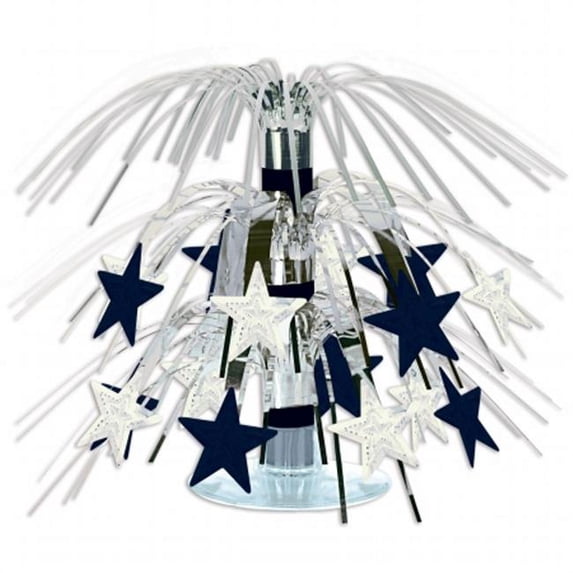 Minature Black And Silver Stars New Years Cascade Centerpiece Party Decoration