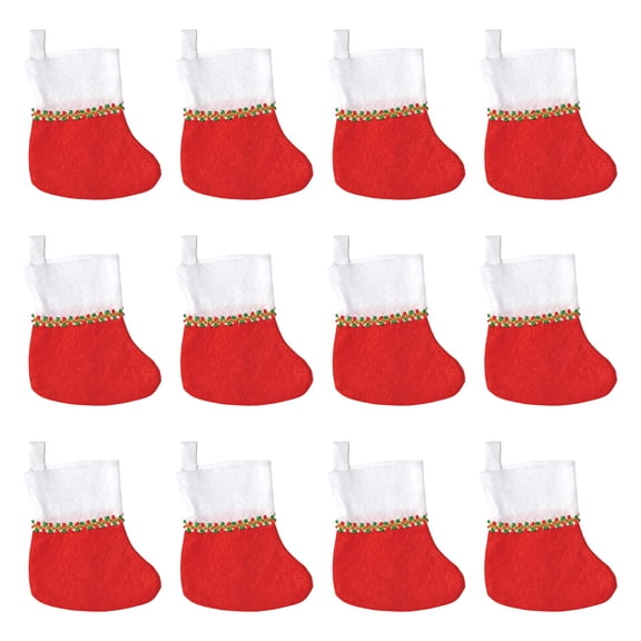 Beistle Mini Stockings, 6", Red/White